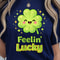 Feeelin Lucky White Shirt St Patricks Day TShirt Lucky Vibes Tee 2