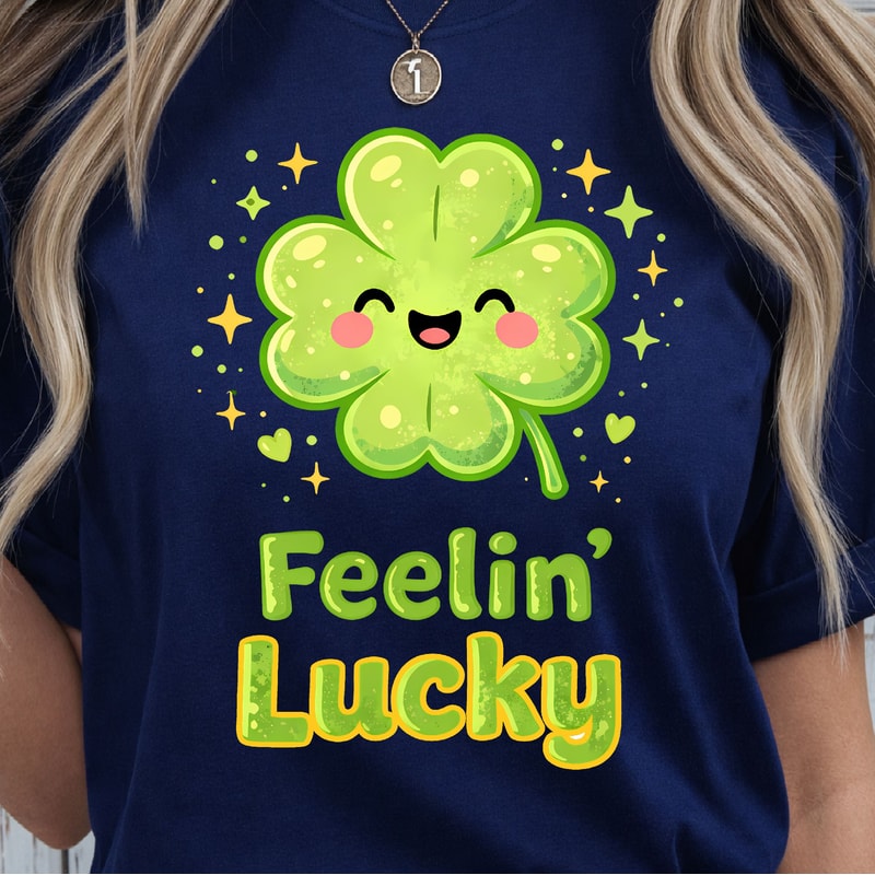 Feeelin Lucky White Shirt St Patricks Day TShirt Lucky Vibes Tee 2
