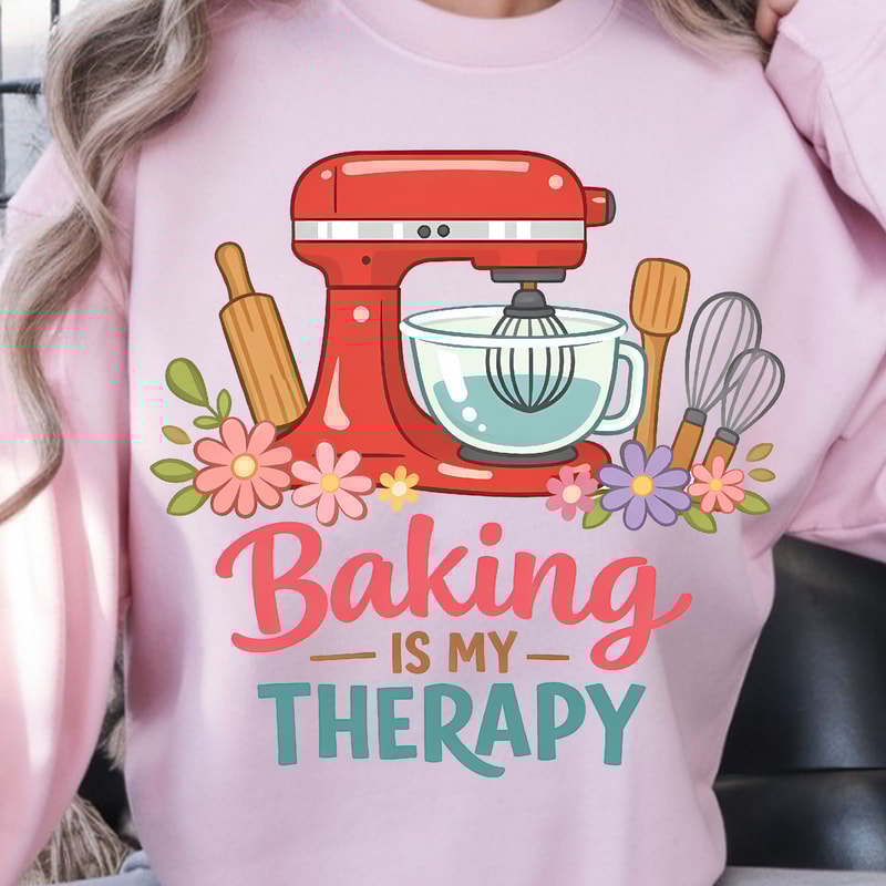 Baking Is My Therapy Shirt Funny Baking TShirt Baking Lover Tee 3