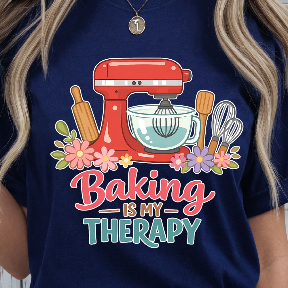 Baking Is My Therapy Shirt Funny Baking TShirt Baking Lover Tee 4