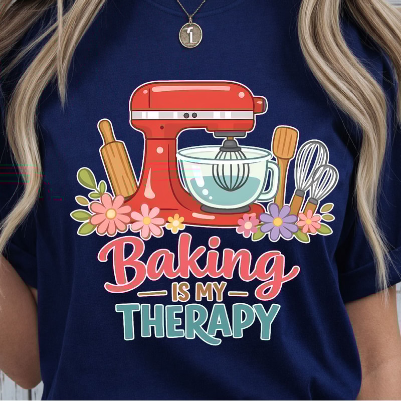 Baking Is My Therapy Shirt Funny Baking TShirt Baking Lover Tee 4