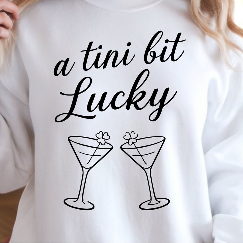 A Tini Bit Lucky Shirt St Patricks Day TShirt Funny Lucky Tee 4
