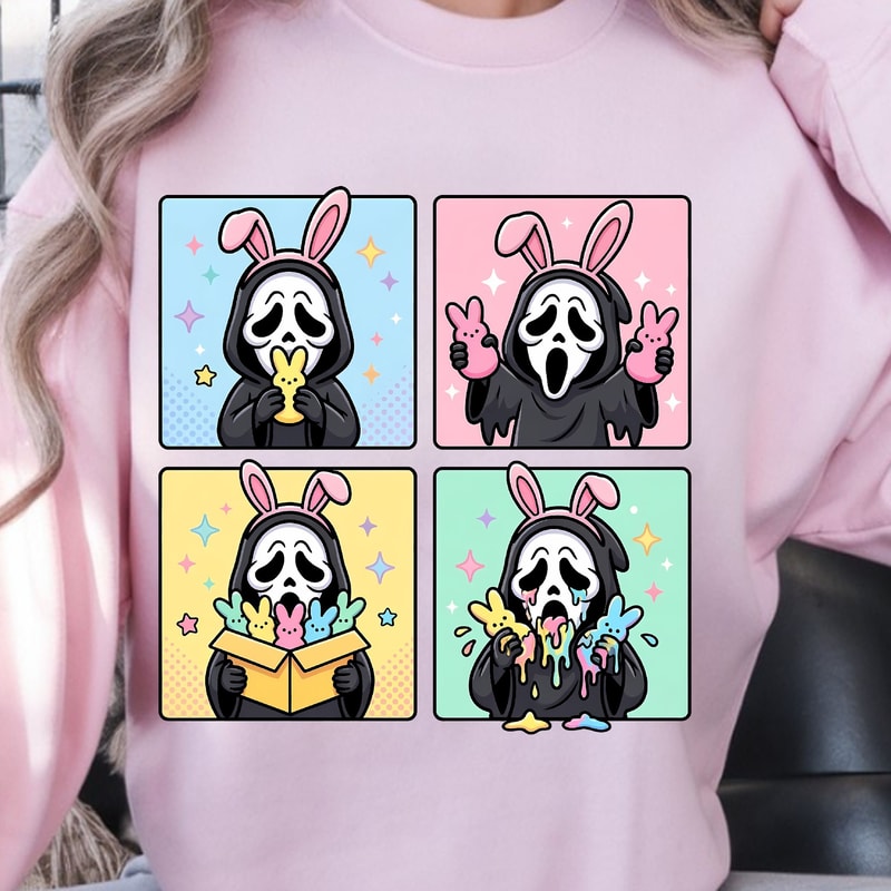 Spooky Easter Bunny Shirt Horror Spring Tee Halloween Meets Easter Shirt 2