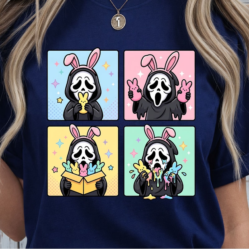 Spooky Easter Bunny Shirt Horror Spring Tee Halloween Meets Easter Shirt 3