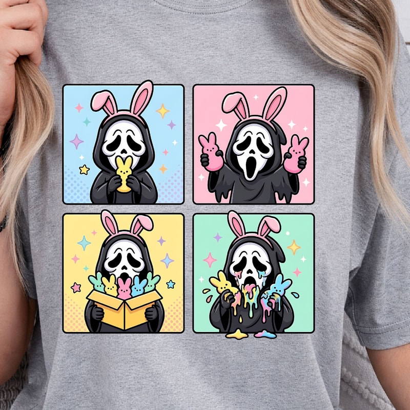 Spooky Easter Bunny Shirt Horror Spring Tee Halloween Meets Easter Shirt 4