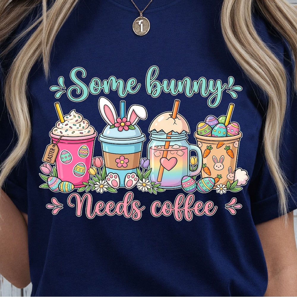 Some Bunny Needs Coffee Shirt Funny Coffee TShirt Cute Bunny Tee 4