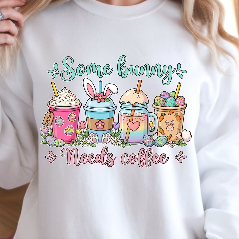Some Bunny Needs Coffee Shirt Funny Coffee TShirt Cute Bunny Tee 0