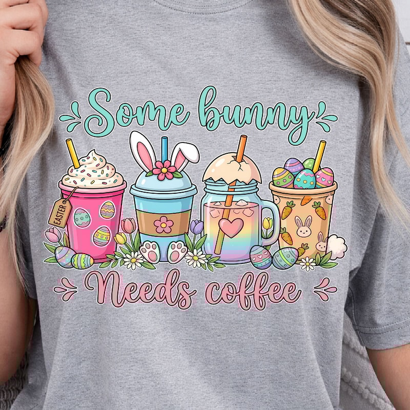 Some Bunny Needs Coffee Shirt Funny Coffee TShirt Cute Bunny Tee 2