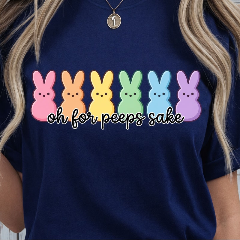Oh For Peeps Sake Shirt Funny Easter Shirt Cute Bunny Tee 3