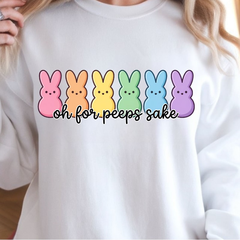 Oh For Peeps Sake Shirt Funny Easter Shirt Cute Bunny Tee 4