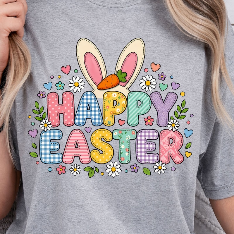 Happy Easter T Shirt Cute Easter Shirt For Kids Adults Spring Holiday Graphic Tee 2