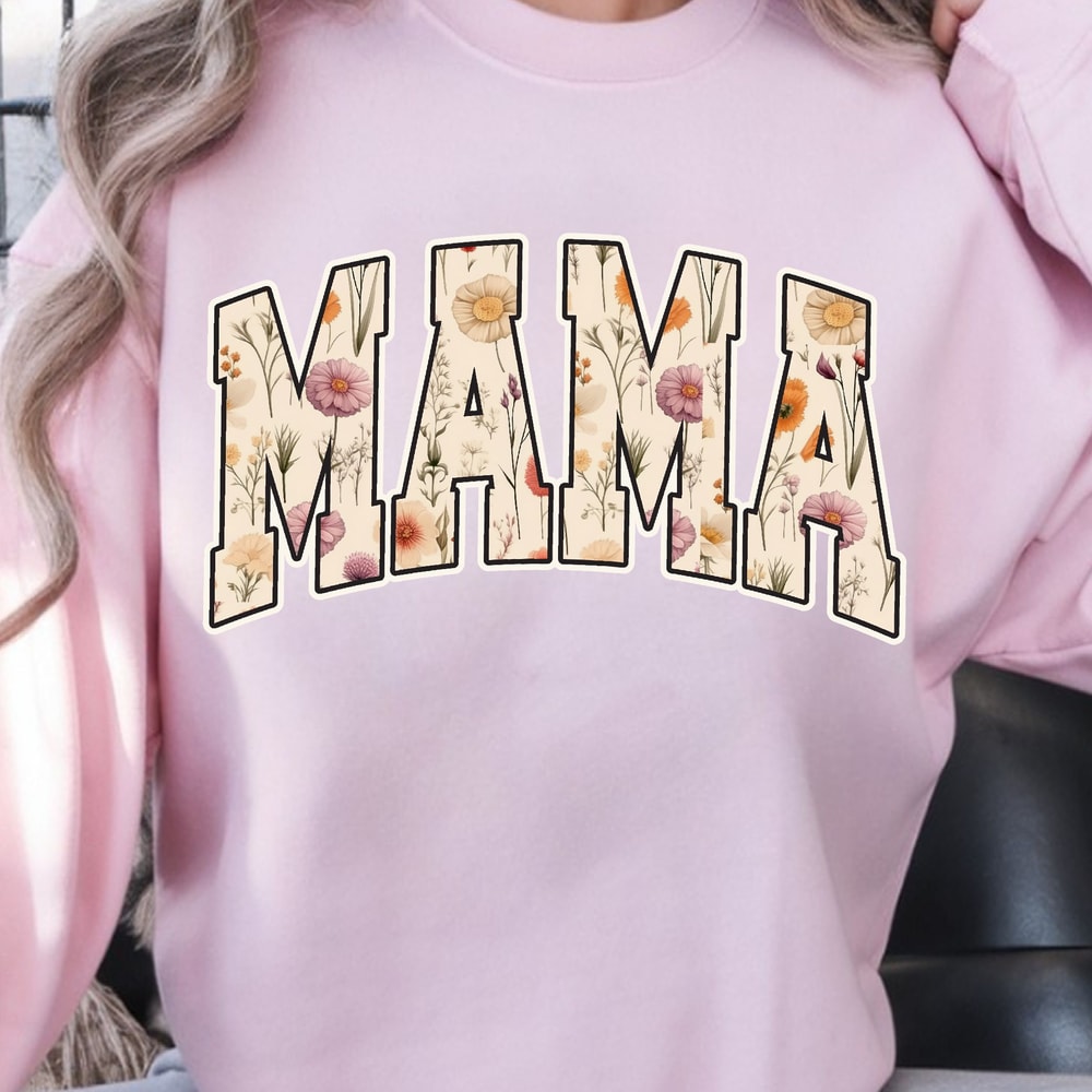 Floral Mama Crewneck Sweatshirt Wildflower Mom Sweatshirt Cute Spring Mom Gift 1