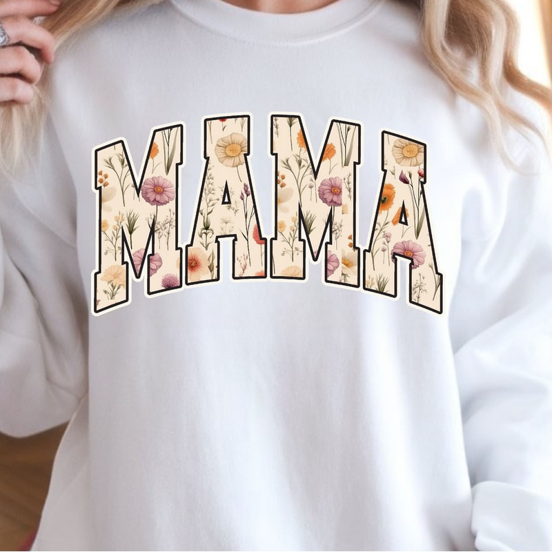 Floral Mama Crewneck Sweatshirt Wildflower Mom Sweatshirt Cute Spring Mom Gift 3