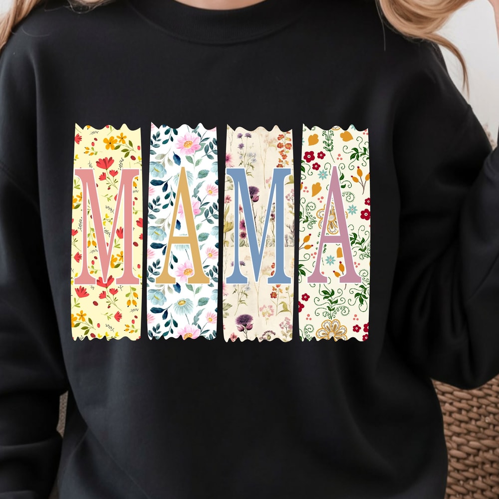 Floral Mama Crewneck Sweatshirt Wildflower Mom Sweatshirt Cute Spring Mom Gift 1