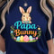 Bunny Papa Easter Shirt Gentle Bunny Dad Tee With Easter Eggs Spring Graphic 3