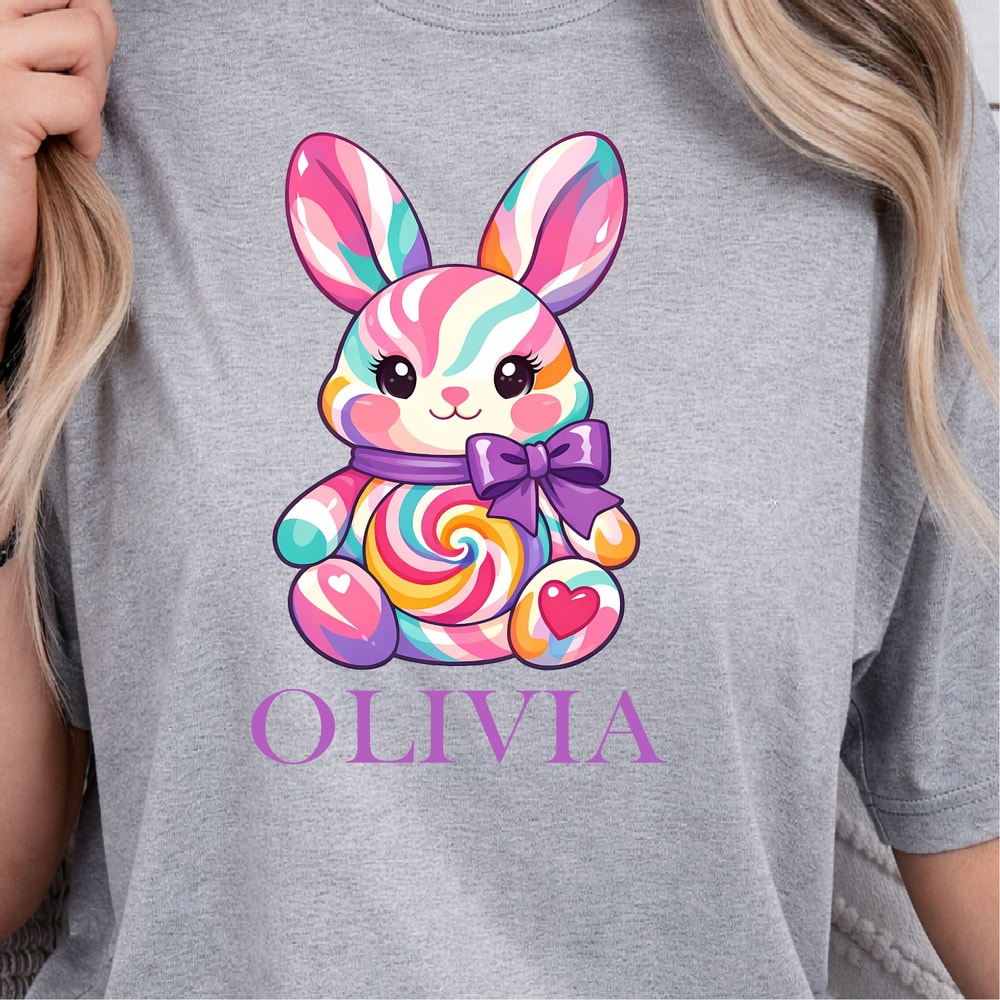 Easter Bunny Custom Name Shirt Personalized Easter Tee With Bunny Design 4