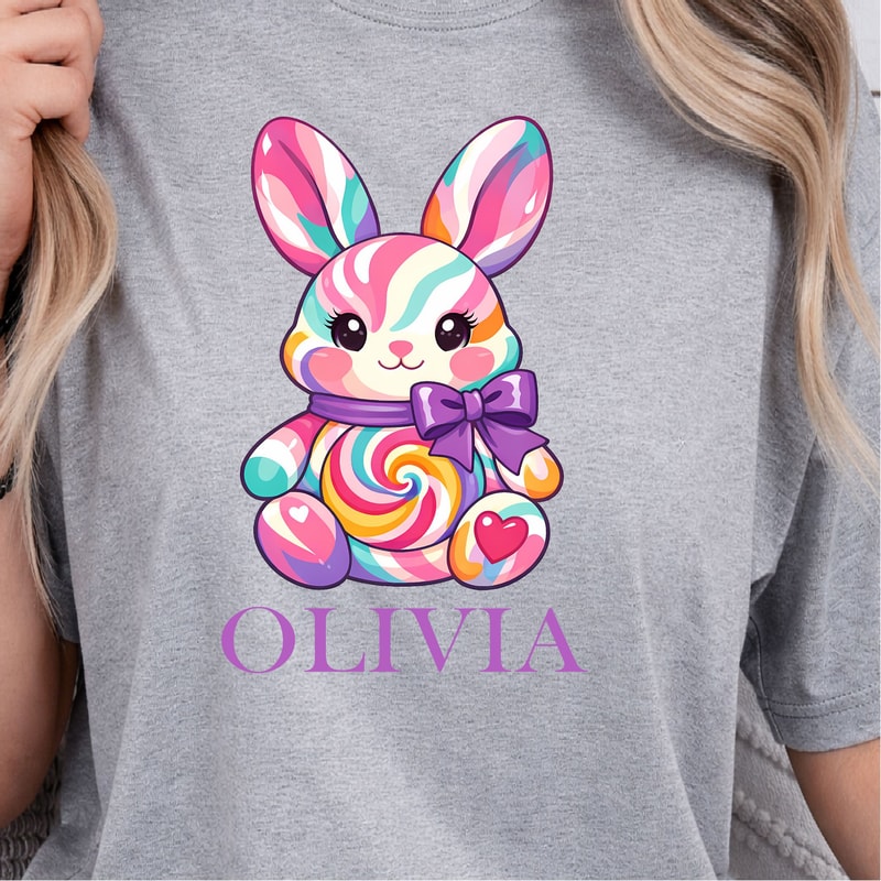 Easter Bunny Custom Name Shirt Personalized Easter Tee With Bunny Design 4