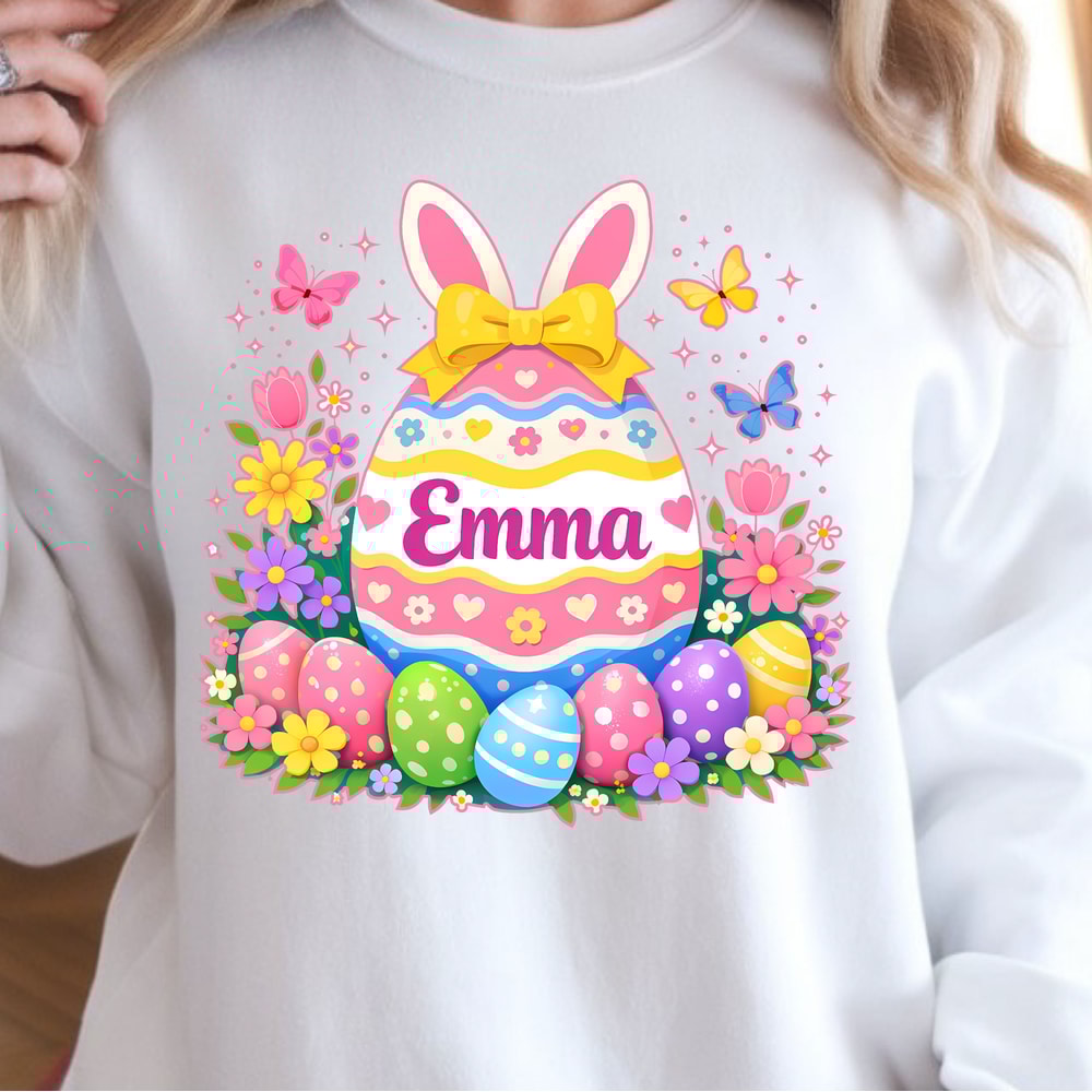 Easter Eggs Custom Name Shirt Personalized Easter Tee With Custom Egg Design 2