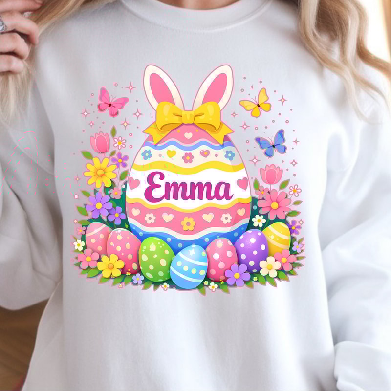 Easter Eggs Custom Name Shirt Personalized Easter Tee With Custom Egg Design 2
