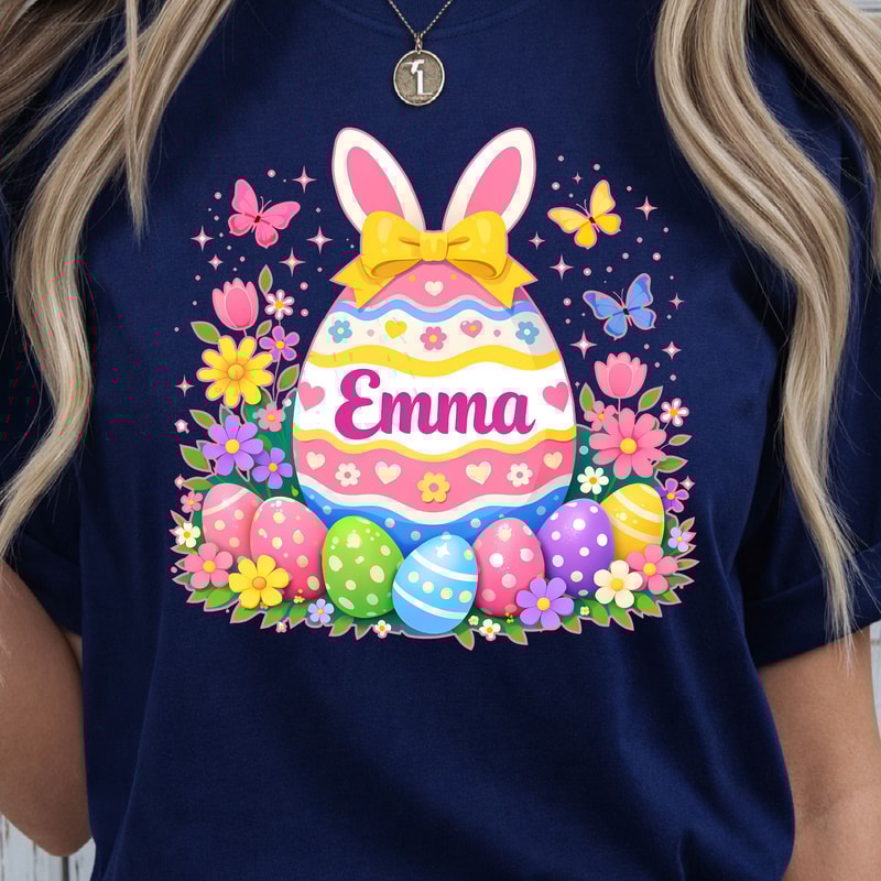 Easter Eggs Custom Name Shirt Personalized Easter Tee With Custom Egg Design 3