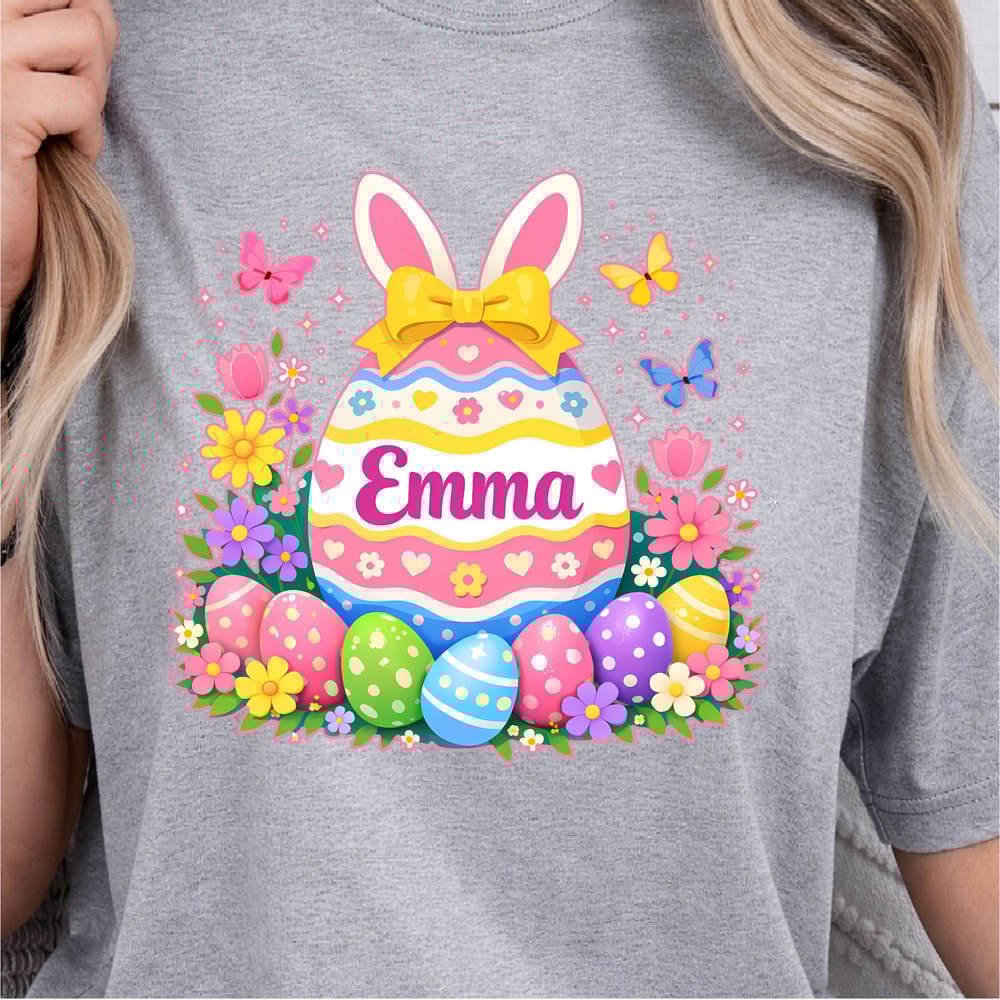 Easter Eggs Custom Name Shirt Personalized Easter Tee With Custom Egg Design 4