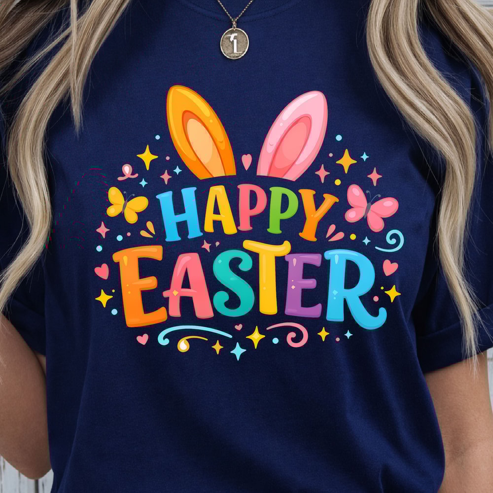 Happy Easter Shirt Bunny Ears Design Easter Tee 3