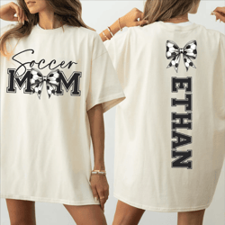 custom soccer mom shirt with kid name – personalized comfort colors tee