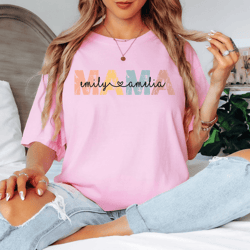 comfort colors mama shirt personalized mom gift