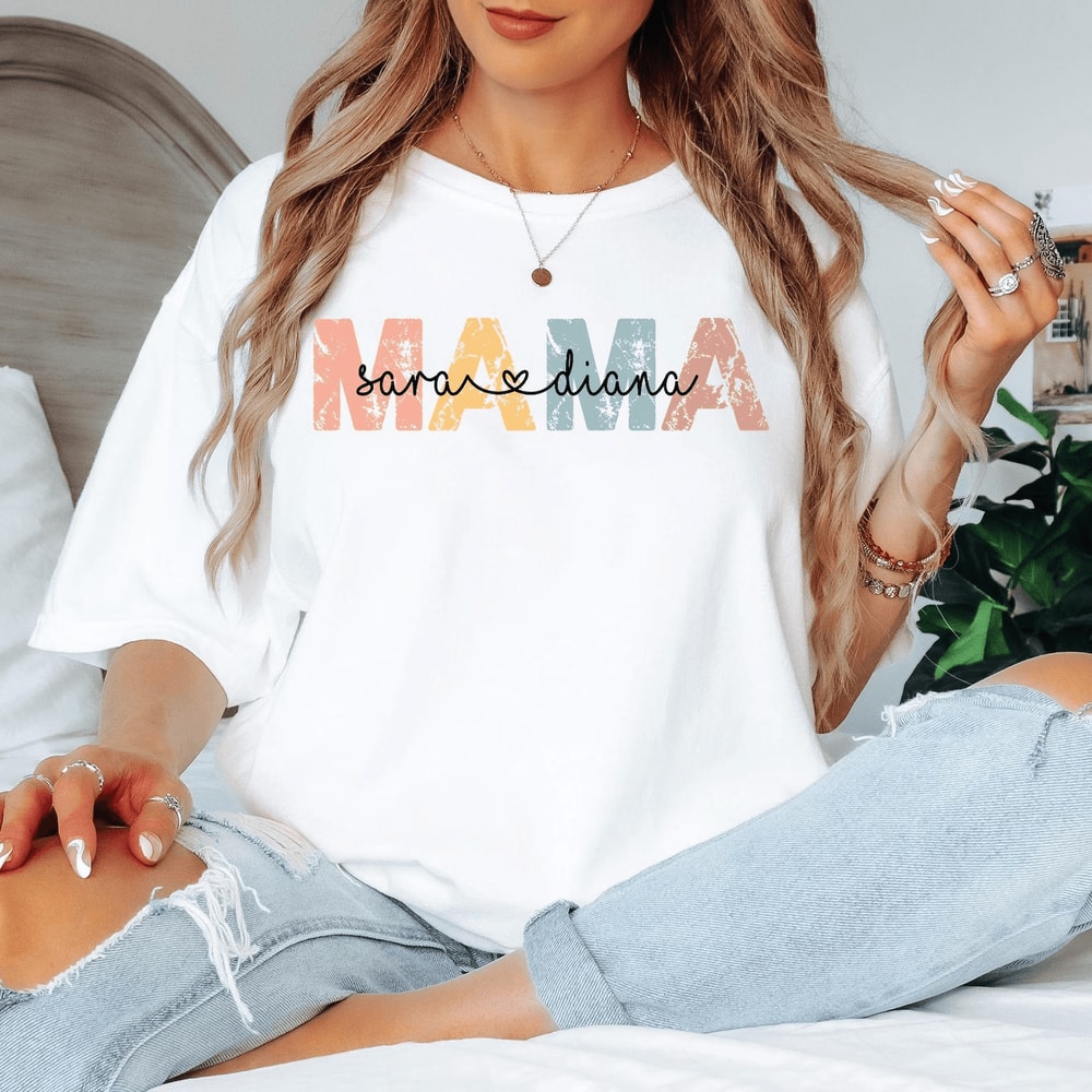 Comfort Colors Mama Shirt Personalized Mom Gift 2