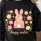 Happy Easter Shirt Bunny Floral Design Tee 0