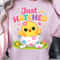 Just Hatched Shirt Happy Chick Hatching Easter Egg Design Tee 1