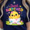 Just Hatched Shirt Happy Chick Hatching Easter Egg Design Tee 2