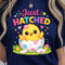 Just Hatched Shirt Happy Chick Hatching Easter Egg Design Tee 2