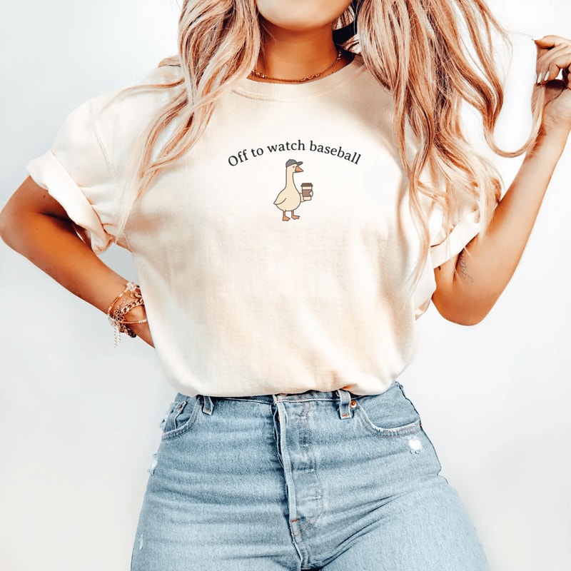 Funny Baseball Mom Goose Comfort Colors Shirt Game Day Tee 0