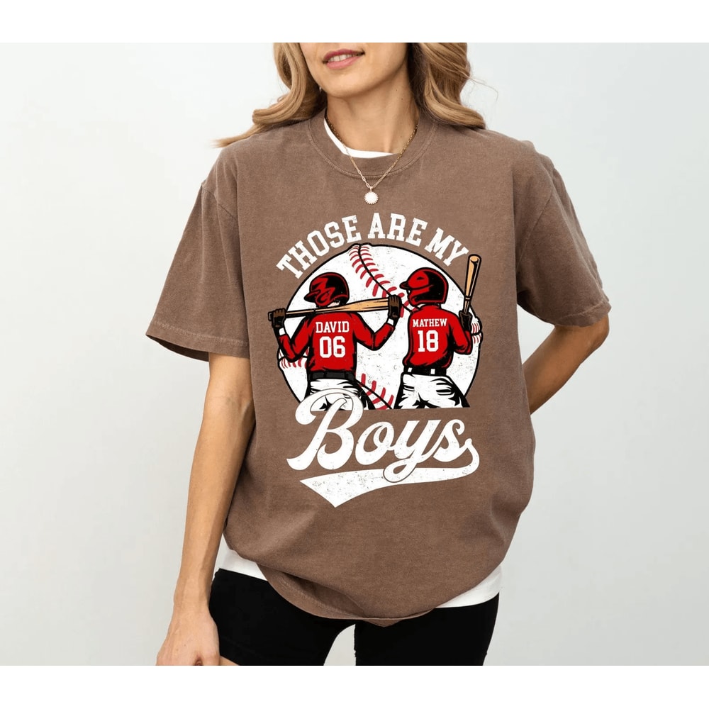 Custom Baseball Mom Name Number Shirt Game Day Tee 3