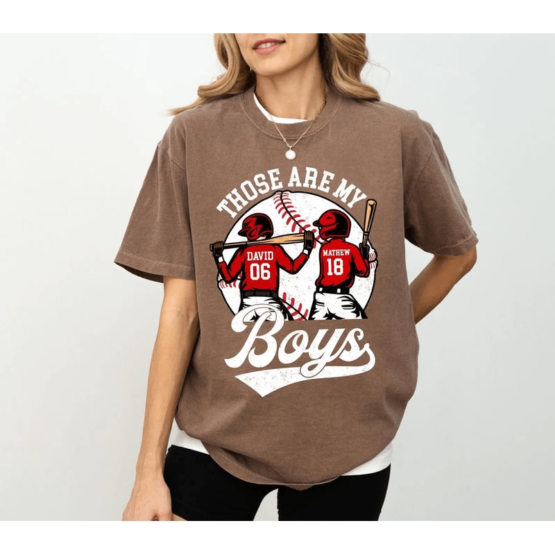 Custom Baseball Mom Name Number Shirt Game Day Tee 3