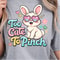 Too Cute To Pinch Shirt Happy Bunny With Glasses Lil Flowers Design 3