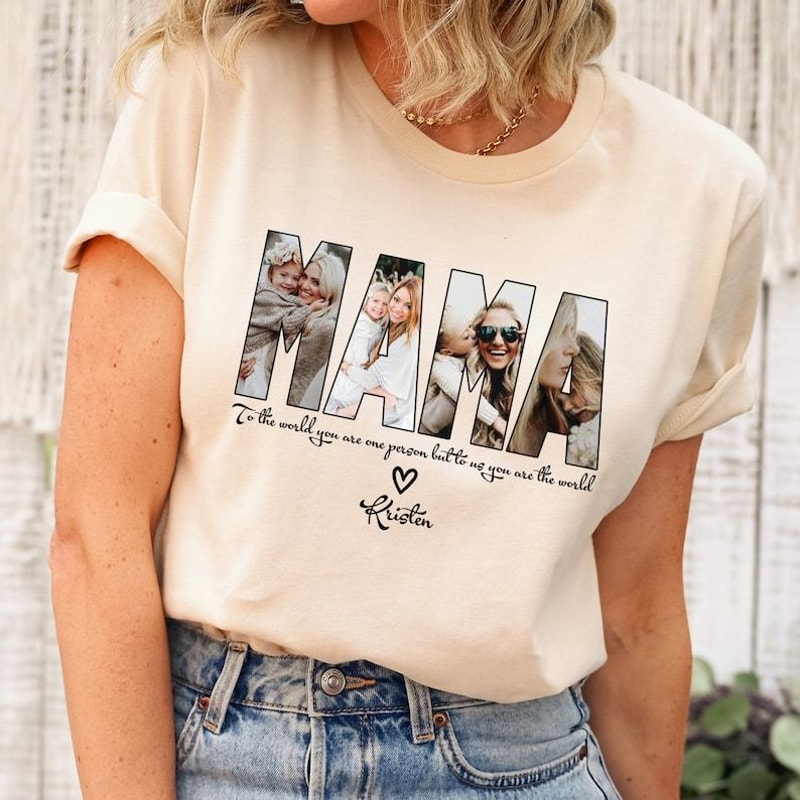 Custom Mama Photo Shirt Personalized Mothers Day Gift Customizable Mama Tee Grandma Gift 2