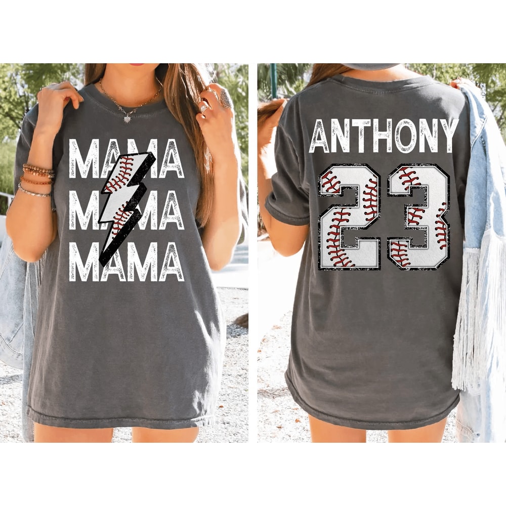 Custom Baseball Mom Comfort Colors Shirt 1