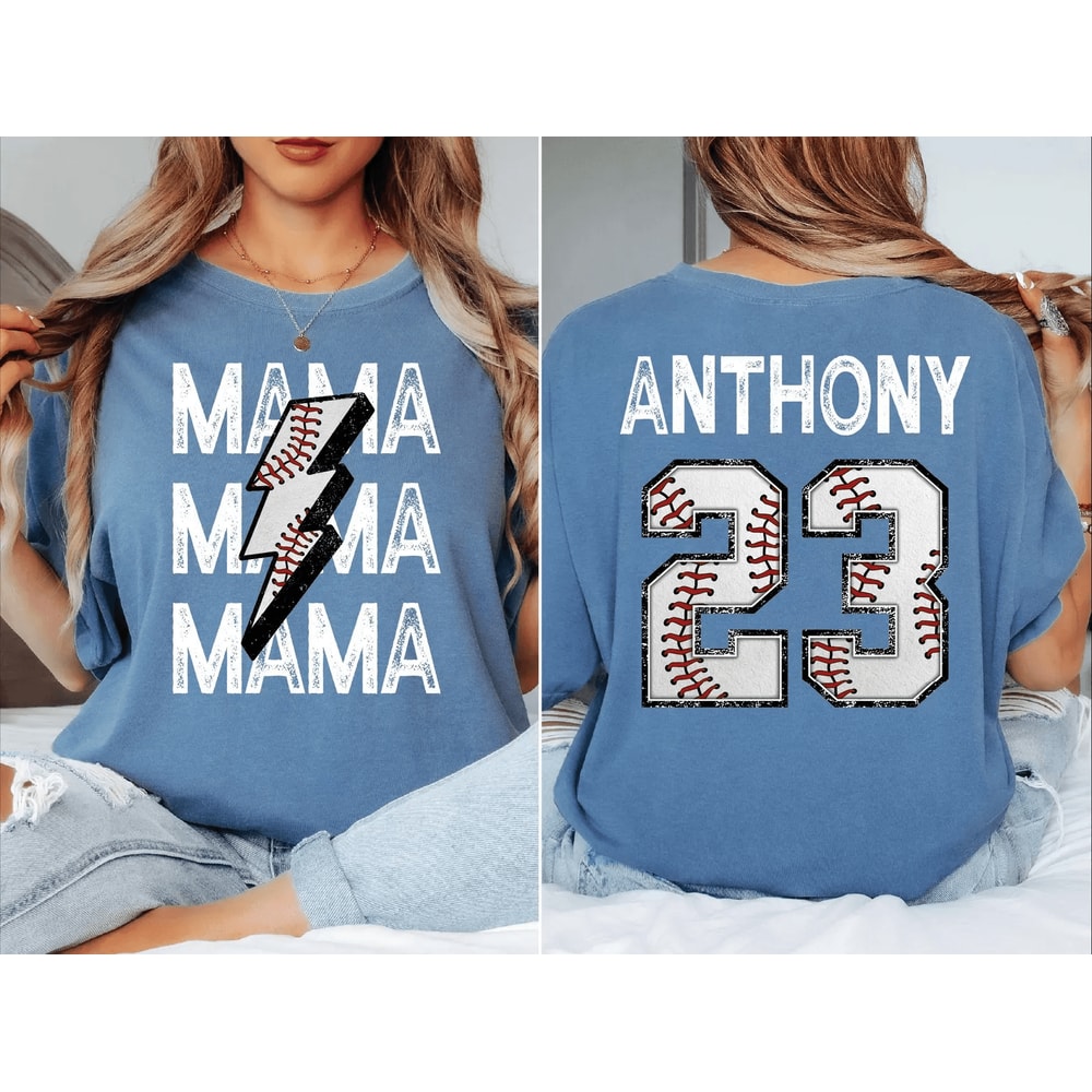 Custom Baseball Mom Comfort Colors Shirt 2