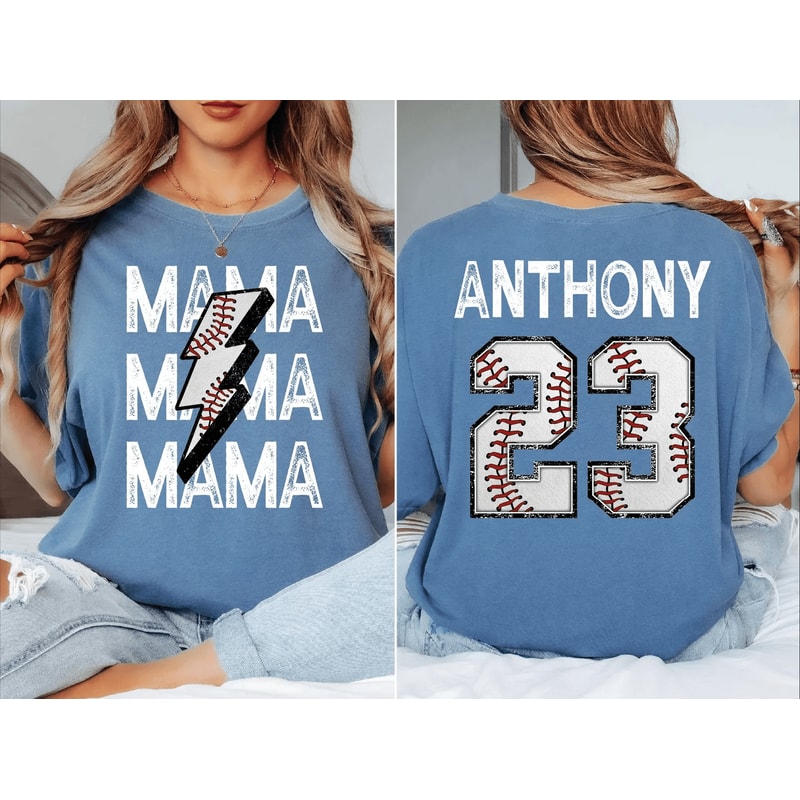 Custom Baseball Mom Comfort Colors Shirt 2