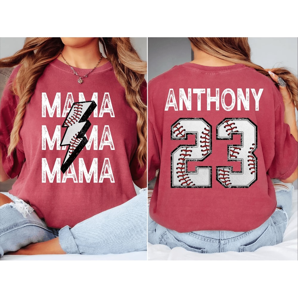 Custom Baseball Mom Comfort Colors Shirt 3