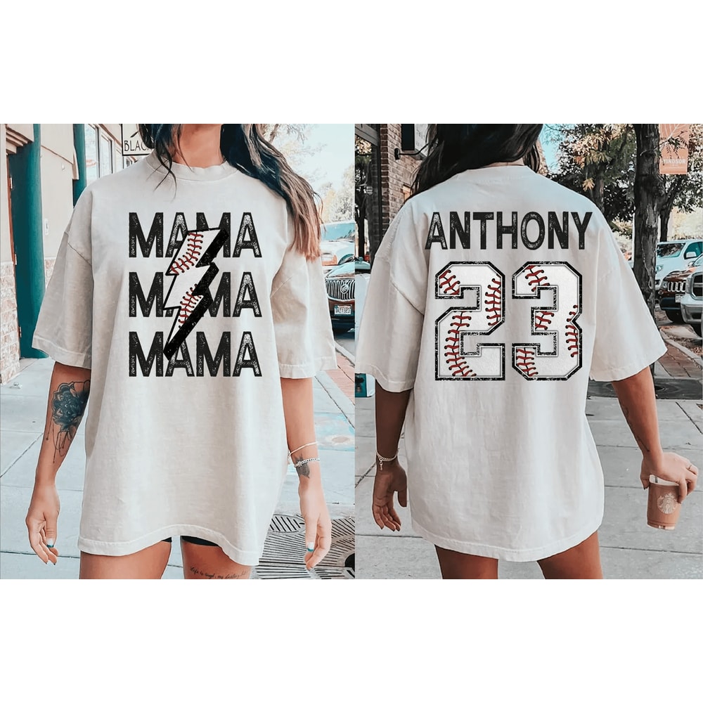 Custom Baseball Mom Comfort Colors Shirt 0
