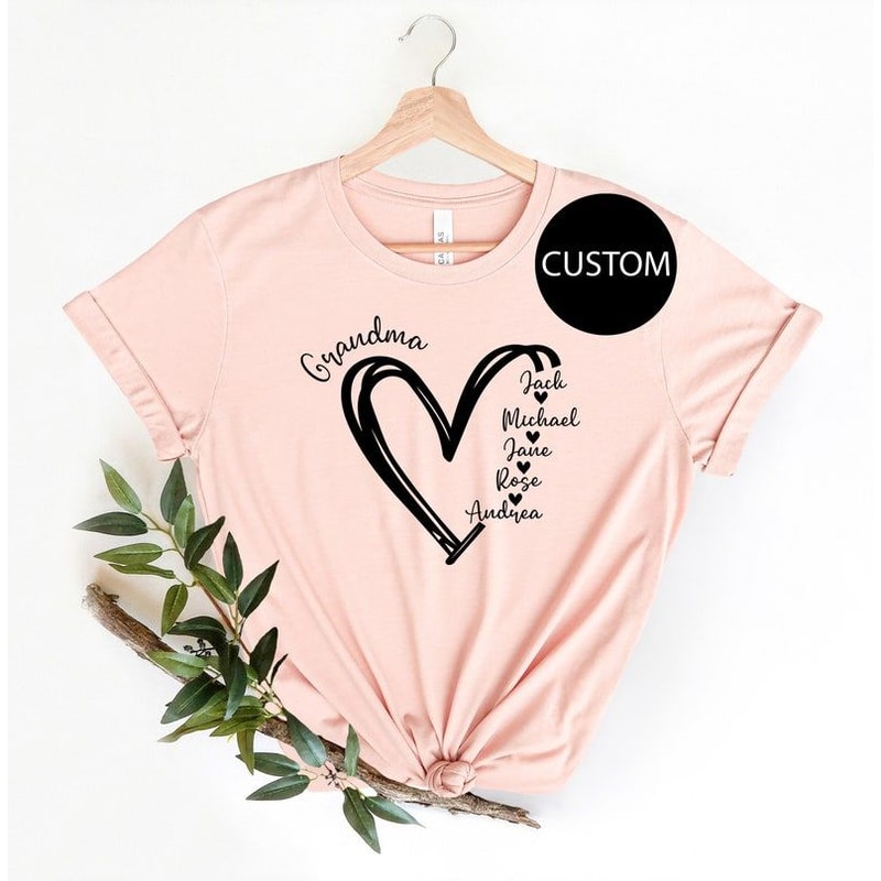 Custom Mama Shirt Personalized Mom Shirt Shirt With Kids Names Gift For Mom Mama Mom Heart Shirt 0