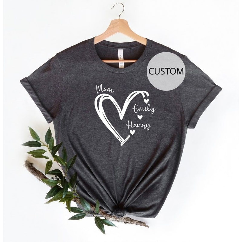 Custom Mama Shirt Personalized Mom Shirt Shirt With Kids Names Gift For Mom Mama Mom Heart Shirt 1