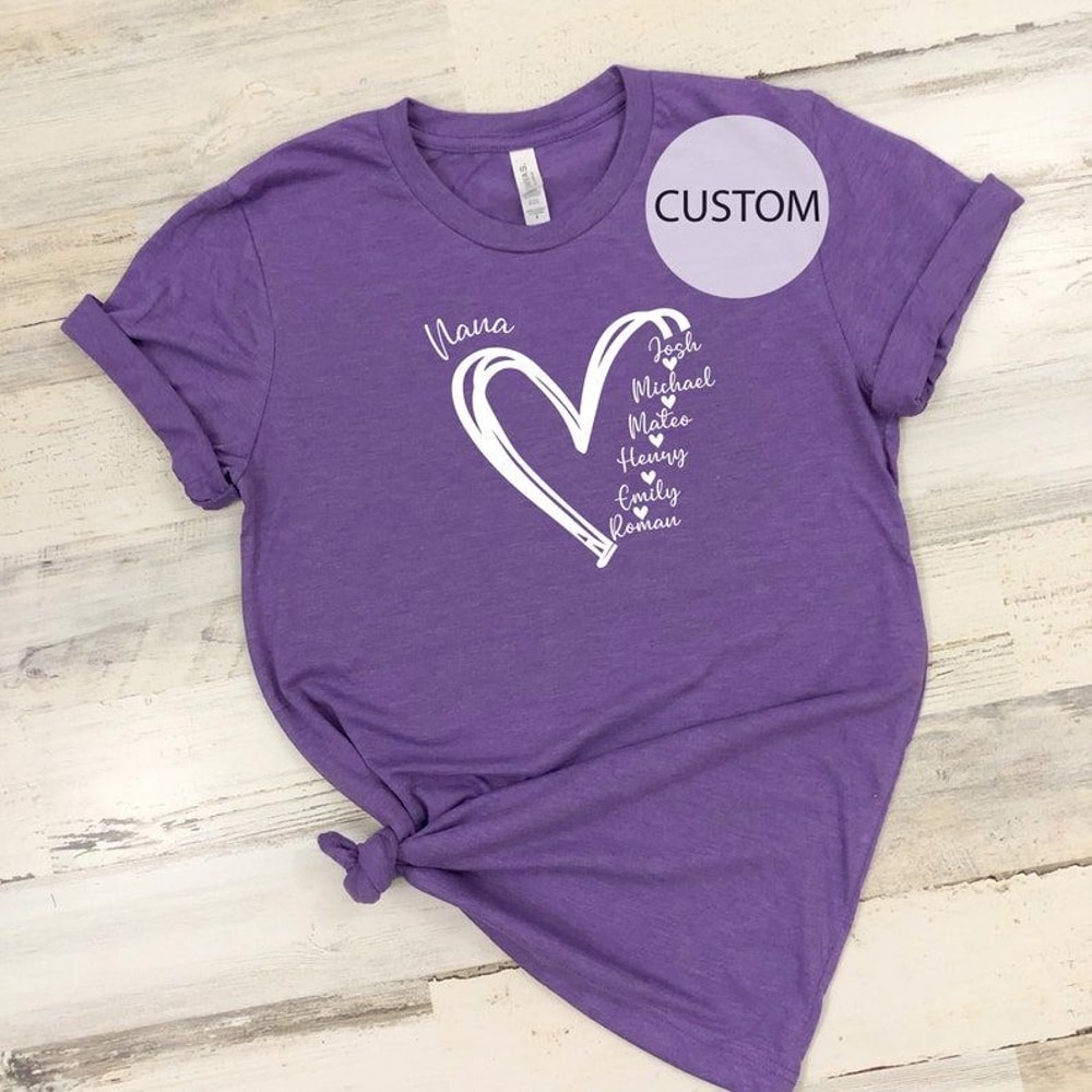 Custom Mama Shirt Personalized Mom Shirt Shirt With Kids Names Gift For Mom Mama Mom Heart Shirt 2