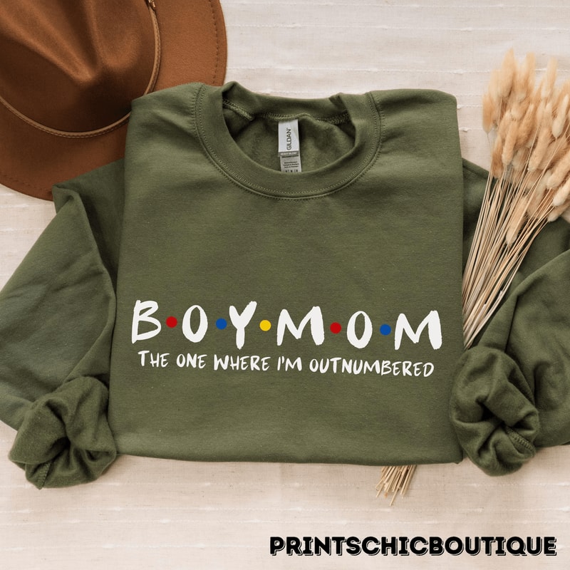 Boy Mom Outnumbered Shirt Tee Sweatshirt For Moms 2
