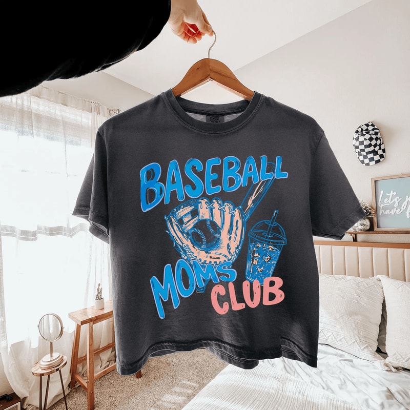 Baseball Moms Club Crop Tee Comfort Colors Baseball Mama Shirt 2