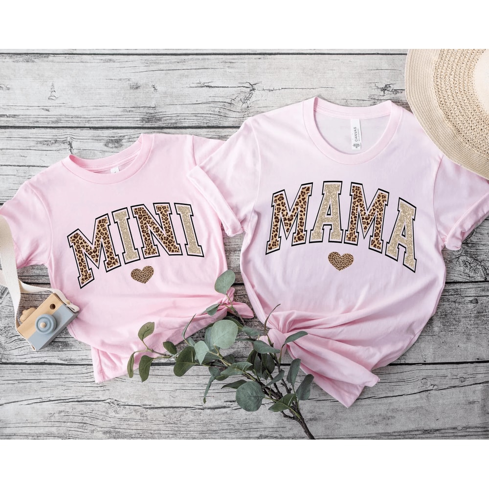 Mama And Mini Matching Gold Leopard Shirts Set 1