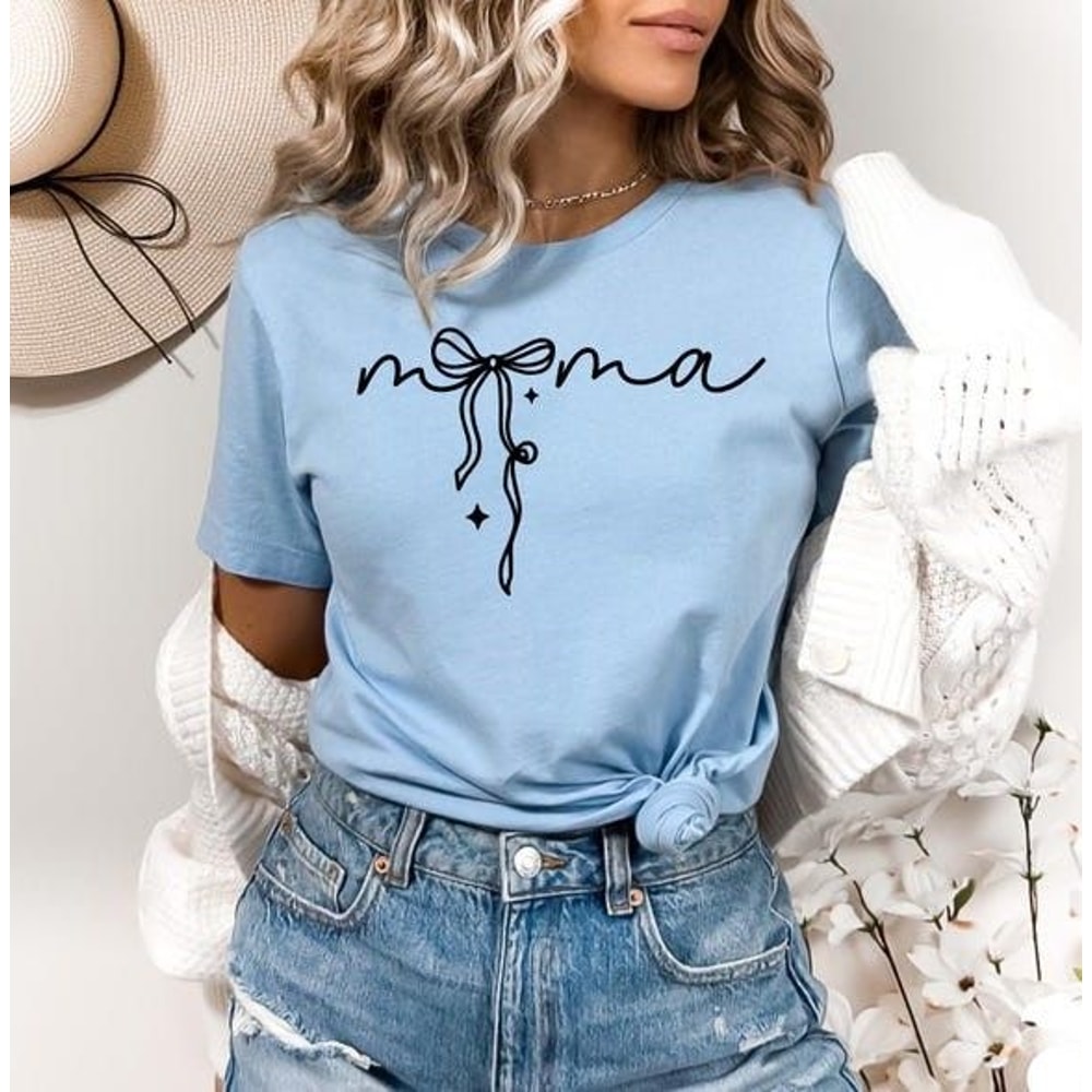 Mama With Ribbon Shirt Coquette Mama Shirt Heart Design Perfect Mothers Day Gift 3
